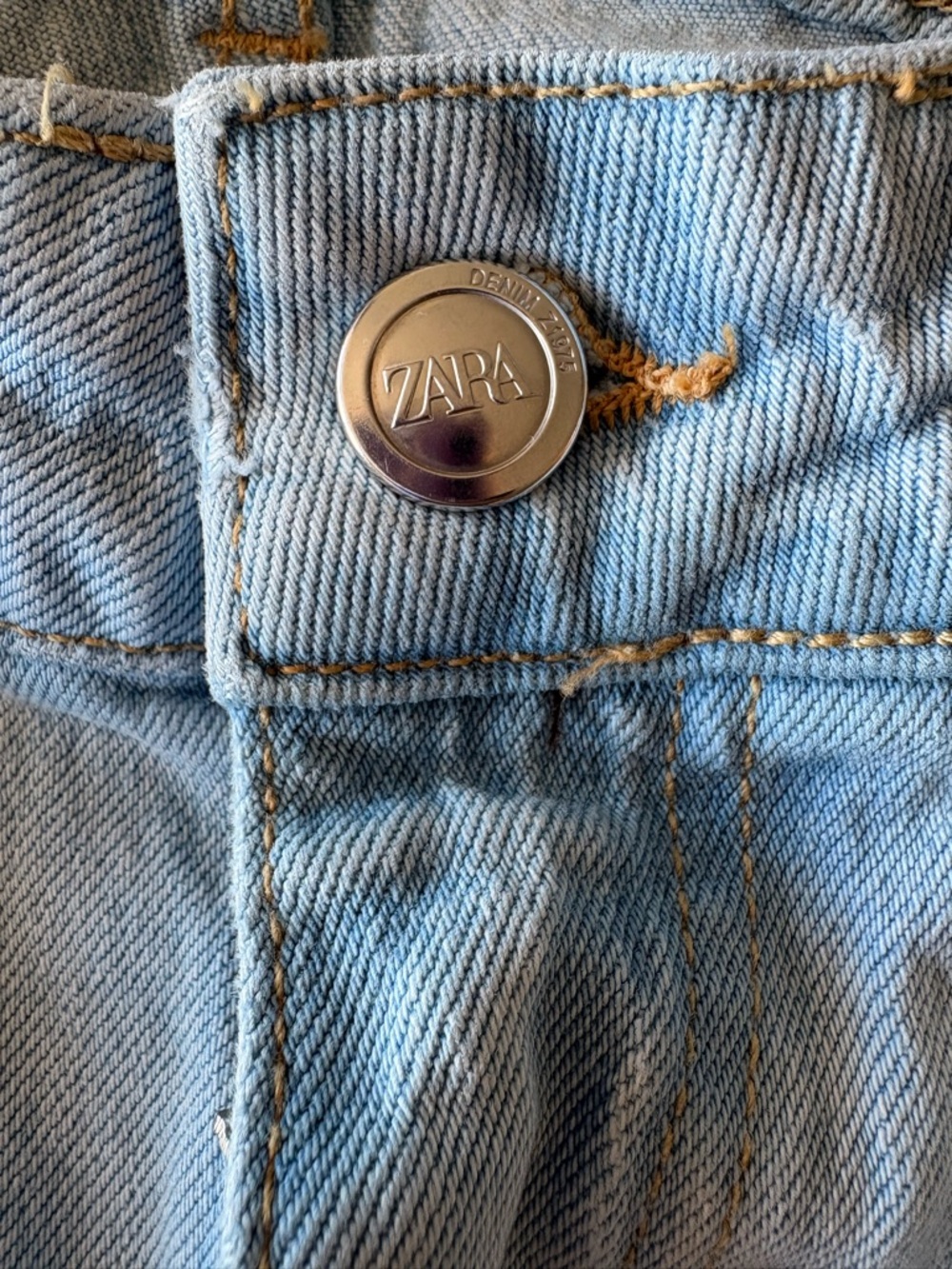 Zara Light Blue Distressed Flare Jeans - Picture 9 of 10